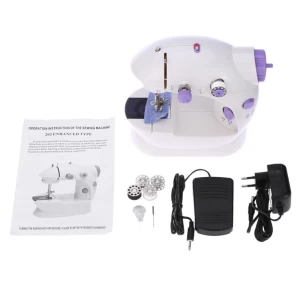 Mini Sewing Machine Portable Electric Sewing Kit with Dual Speed Double Thread