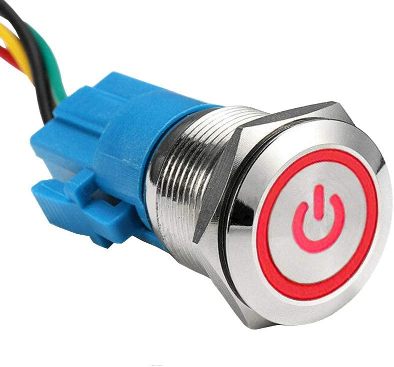Mini waterproof push button switch bi-color led remote control switches