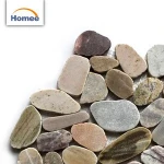 Mix Color Cheap Sliced Pebble Marble Outdoor Floor Tiles Mat Pebble Stone Mosaic Tiles
