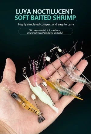 Mixed Colors Artificial Fishing Shrimps Lure Lure Luminous Soft Fish Lure