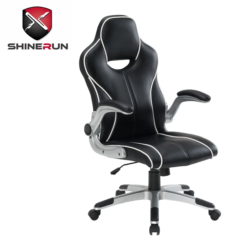 Modern Adjustable Armrest PVC Reclining Gaming Chair Tilt Butterfly Mechanism Office Gaming Chair
