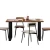 Import Modern Industrial Style Loft Chair And Walnut 4 Seater Wood Top Iron Legs Dining Table from China