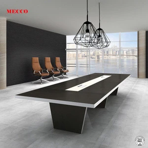 Modern luxury office conference room furniture boardroom Table 20 person table wooden meeting table with aluminum edge