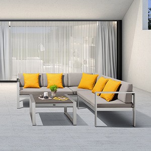 Modular sectional  lounge set modern outdoor furniture garden sofa set with coffee table