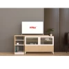 Multifunctional Bedroom Wood TV Stand Modern Glass TV Cabinet