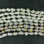 Natural cultured pearls round white big Baroque freshwater pearls