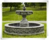 Natural stone garden water fountain with lion head
