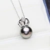 Natural Tahitian Black Pearl necklace 925 sterling silver jewelry the crown Necklace accessories women real pearl jewelry