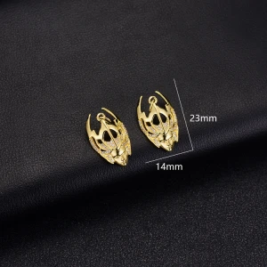 New Design Hip Hop Gold Pendant Custom Micro Inlaid Zircon 14K Gold Plated Necklace Pendant Knights Head Charm