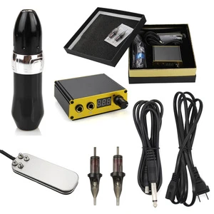 New Electric Silver Tattoo Machine Pen Tattoo Kit  With Tattoo Cartridge Needles And Clip Cord