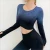 Import New fashion seamless tight sports gradual change T-shirt knit long sleeves yoga fitness wear casual yoga pants trousers from China
