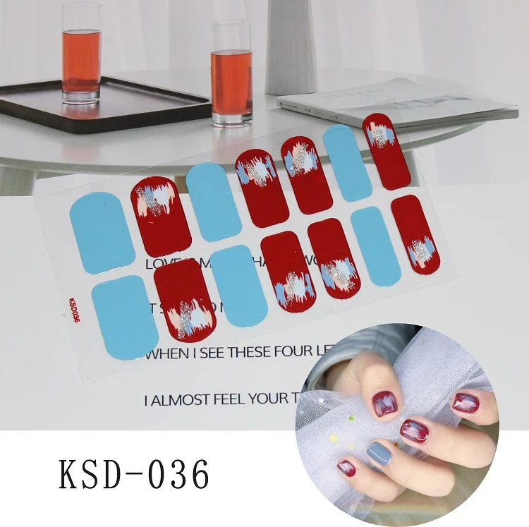 New products semi cured gel nail sticker nail art sticker nail sticker