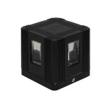 New type modern 3000K warm white IP65 waterproof black shell outdoor 4 side led square wall lamp 12W