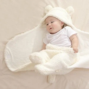 Newborn Baby Wrap Swaddle Blanket Kids coral fleeceToddler Blanket Sack Wrap Baby Sleeping Bag