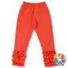 Newest Baby Orange Yellow Color Icing Ruffle Pants Soild Color Baby Icying Pants Cotton Triple Ruffle Pants For Girls