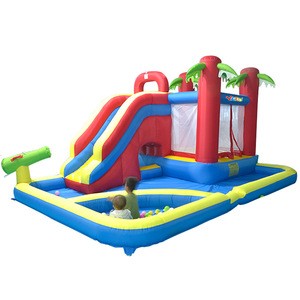 Nylon Bounce House Combo All in 1 Inflatable Bouncy Castle Water Slide With Pool For Kids