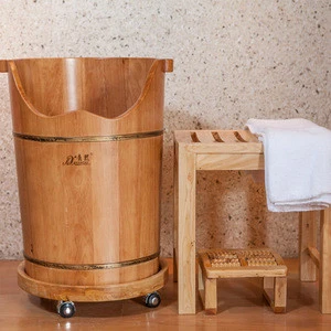 Oak Wooden Sauna Bucket Standing Bath Bbarrel Wood Spa Tub