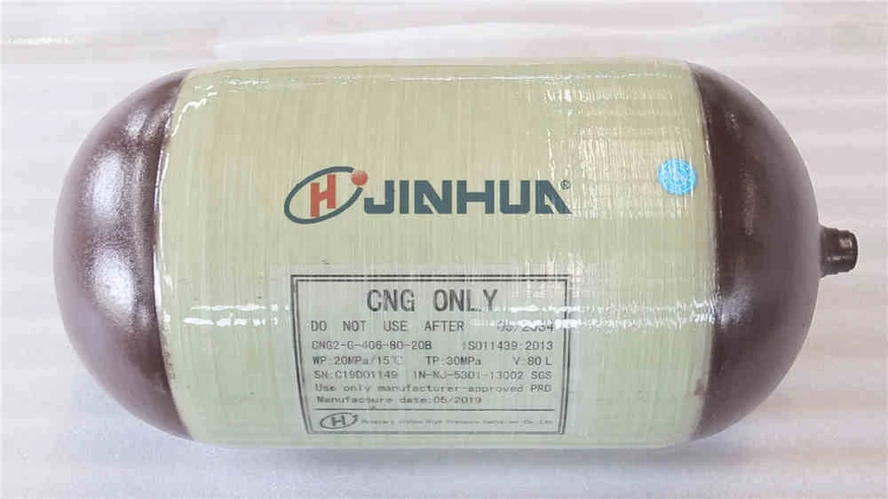 OD356 80L  High Pressure  Car Cng Steel Cylinder  with  Hoop- Wrapped composite  (Cng cylinder  Type 2  )ISO 11439 standard