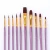 Import OEM 10 Pack Blue Artist Paint Brush Set Wood Brush with Nylon Wool for Watercolor Oil Paint from China