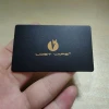 OEM custom design matte gold Logo engraved serial number aluminium metal luxury business card gift cards