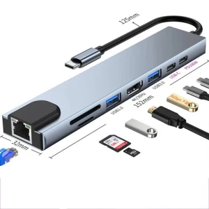 OEM Factory Type-C HUB expansion converter 8 in 1 splitter for macbook MST computer dock docking station