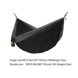 OEM Lightweight Solid Stable Single & Double Outdoor Camping Backpacking Portable Nylon Hammock with Ropes