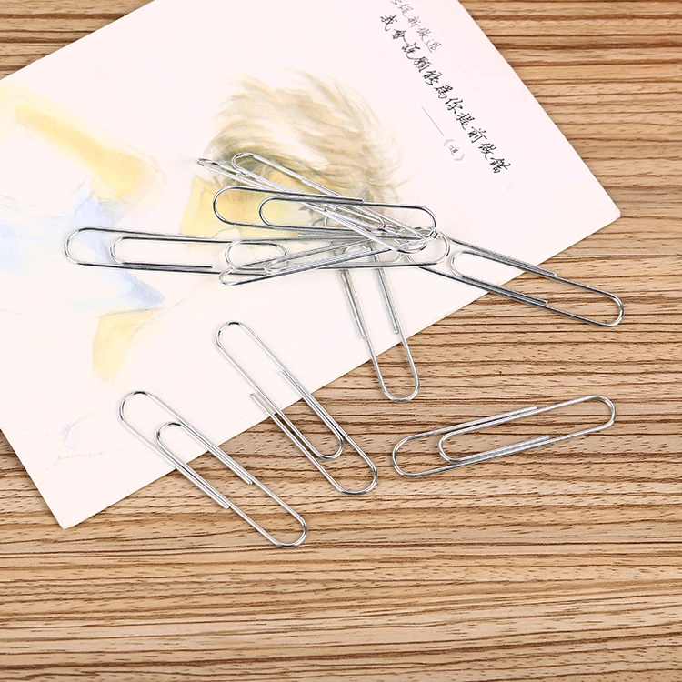 Office Binding Supplies 33MM High Quality Office Paper Clips Metal Silver Color Paper Clips