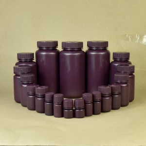 Oil Lubricant Brown PP Frosted Round Detergent Plastic Cylindrical Packaging Chemical Container Reagent Bottle Refillable