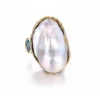 Original Exquisite And Beautiful Ladies White Freshwater Baroque Pearl Ring
