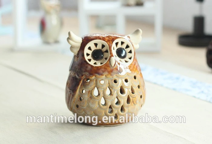 Owl shape ceramic materials ornament decoration home home decoration modern home decoration items