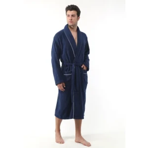 OYA HOME Unisex Long Terry Shawl Collar Spa Robe for Men Unisex Made in Turkey