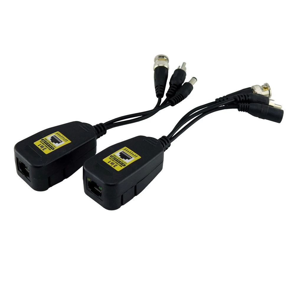 Passive Video Balun 8MP 5MP Video Power and audio 3 in 1 CCTV Passive transmitter receiver transceiver camera accessory