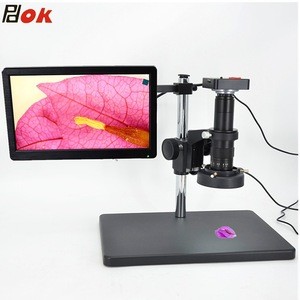 PDOK 21MP 60FPS HDMI USB Digital Industry Video Microscope with Camera Set System 10-180X C MOUNT Lens For Phone PCB Soldering
