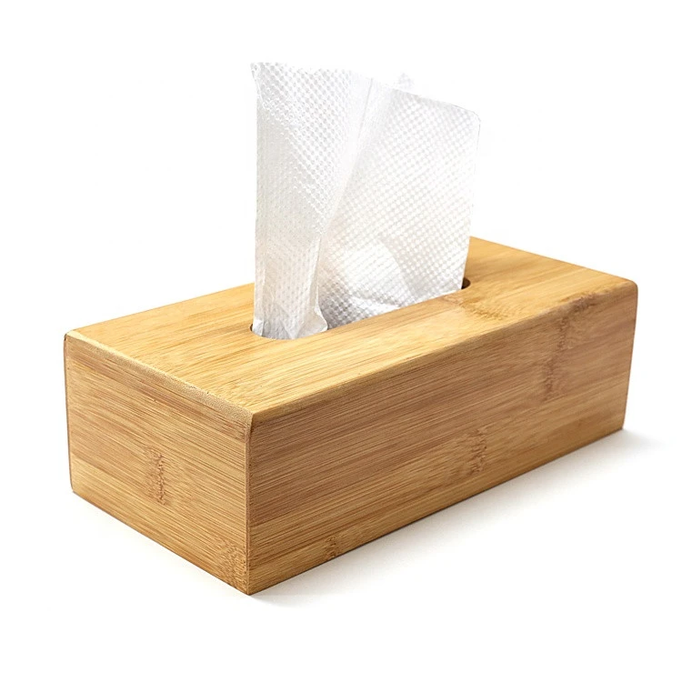 Popular disposable tabletop bamboo tissue box