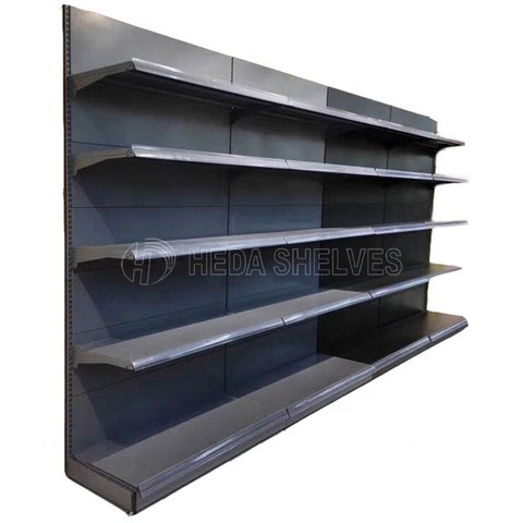 Popular Metallic Display Supermarket Shelf Single Side wall Gondola Grocery Store Shelves