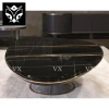 Postmodern Special Shaped Marble Top Coffee Table Velvet Leather Base Nordic Coffee Table