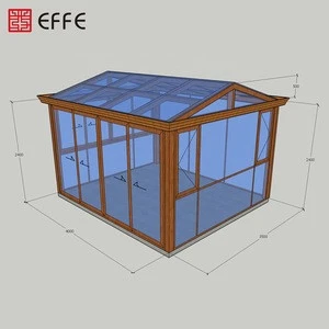 Prefabricated aluminum frame lows sunroom glass green house
