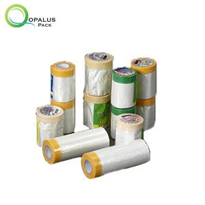PRETAPE MASKING FILM 80 C heat resist covering film 1500mm pre taped paint-masker plastic protective film with tape
