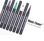 Private label Music Flower Waterproof Longlasting Smudge proof Fast Dry shimmer multiple 8 colored glitter Liquid Eyeliner Pen