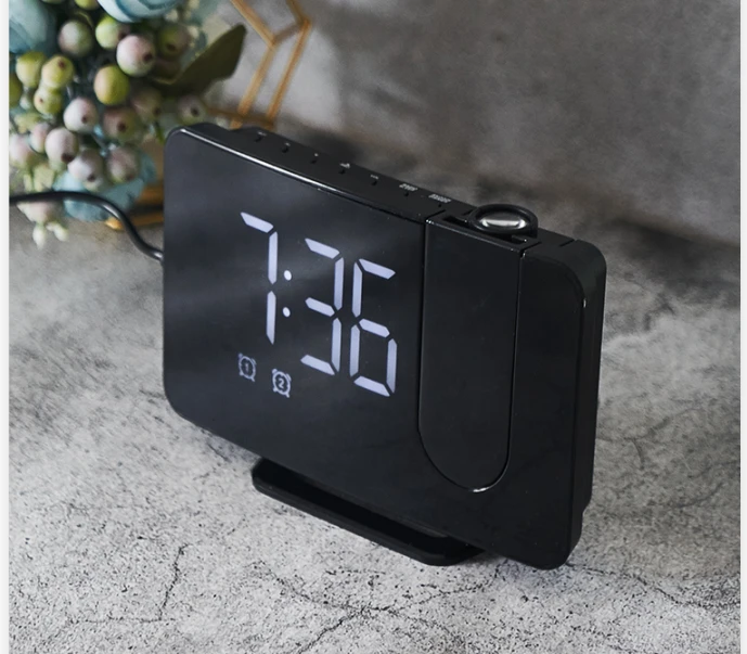 Projection Alarm Clock for Bedroom Digital Alarm Clock  LED Digital Clock with Power Adapter Large LED Display&amp;Dimmer USB  PORT