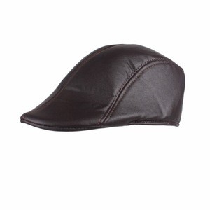 PU Leather Warm Fall/Winter Traditional Leather IVY Hat cap