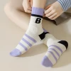 Purple embroidery stockings breathable sweat-free mid-tube stockings for women