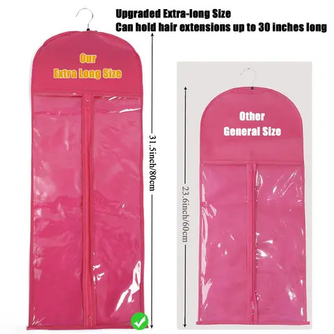 Buy Pvc Plastic Silk Satin Wig Dust Travel Storage Packaging Bags With ...