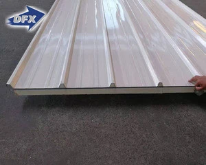 Qingdao PU Polyurethane Insulated Galvanized Color Steel Plate Roof Sandwich Panel