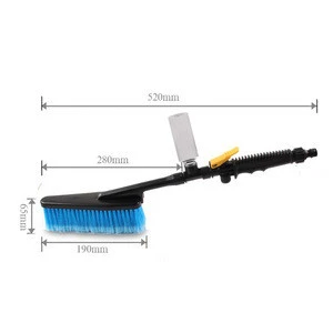 QJ-S-011 water fed car wash brush with soap dispenser Water Flow Switch car cleaning brush