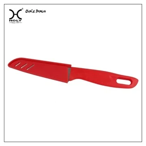 Read color kitchen fruit Paring Knife with plastic handle and  Sheath Covers