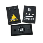 Rectangle metal leather label PU trademark round eyelet jeans sign label for garment tag shoes