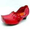 red  leather upper big size confortable heels womens shoes for Spring and Autumn