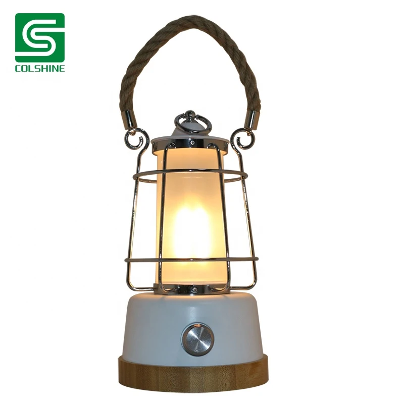 Retro Lantern Rechargeable Outdoor Camping Lamp with USB Power Bank