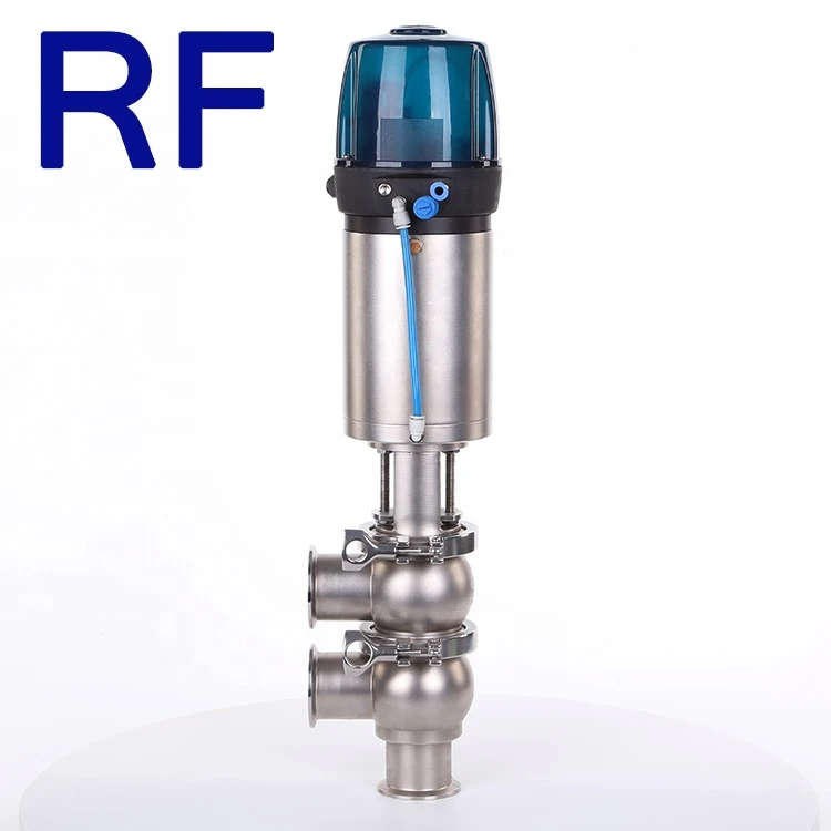 RF Hygienic Stainless Steel 304/316L Pneumatic Intelligent Mixproof Reversing Valve With C-Top